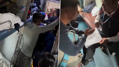 Ticketless Passengers Assault TTE Onboard Train, Then Pleads to be Released as Latter Goes Ahead to File Complaint (Watch Video)