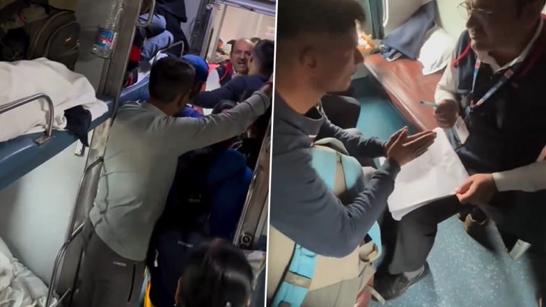 Ticketless Passengers Assault TTE Onboard Train, Then Pleads to be Released as Latter Goes Ahead to File Complaint (Watch Video)