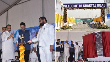 Mumbai Coastal Road Project: CM Eknath Shinde Inaugurates First Phase of Coastal Road Between Worli and Marine Drive (See Pics and Video)