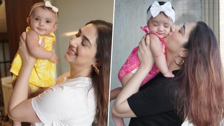 Disha Parmar Shops Baby Outfits for Daughter Navya, Lovingly Holds Her and Plants a Kiss on Her Cheeks (View Pics)