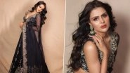 Priyanka Chahar Choudhary Sets Hearts Racing in This Rs 2.65 Lakh Black-Coloured Lehenga With Silver Embroidery (View Pics)