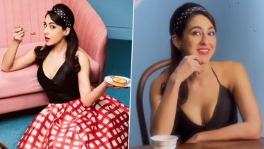 Sara Ali Khan Channels 80's Glamour! Actress Radiates in Black Halter Neck Red Gingham Check Midi Dress (Watch Video)