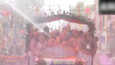 Rang Panchami 2024: Rangpanchami Ger Celebrated in Indore, Madhya Pradesh CM Mohan Yadav Participates (Watch Video)