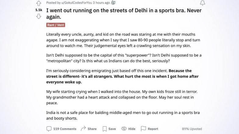 Never Again! Average Delhi Experience of Running on The Streets of Delhi in Sports Bra Leave Netizens Divided, Here's Why