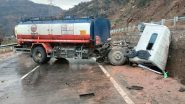 Udhampur Road Accident: One Killed After Tanker Collides With Hillside on Jammu Srinagar National Highway (See Pic)