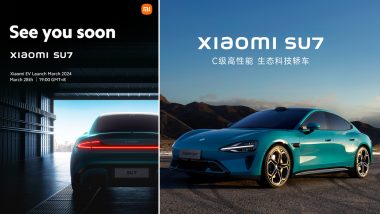 Xiaomi SU7 Electric Car To Launch Today in China; Check Expected Variants and Other Details of Xiaomi’s All-Electric Sedan