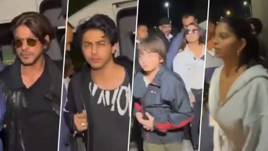 Shah Rukh Khan and His Family Depart From Jamnagar After Attending Pre-Wedding Bash of Anant Ambani and Radhika Merchant (Watch Video)