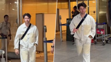 Priyanka Chopra’s Husband Nick Jonas Back in India! Spotted at Mumbai Airport (Watch Video)
