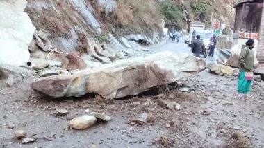 Uttarakhand: Badrinath National Highway Blocked Due to Debris Falling From Mountain Amid Heavy Rainfall in Chamoli (See Pic)