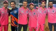 Munawar Faruqui Poses With Sachin Tendulkar, Akshay Kumar and Suriya at ISPL 2024, Fulfils His Dream To Play With the &lsquo;Legends&rsquo; (View Pics)