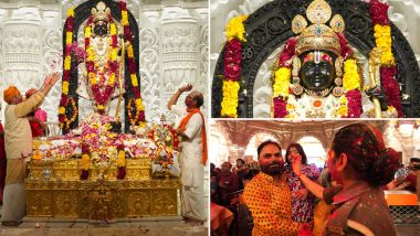 Holi 2024: Ayodhya Celebrates First Holi After Ram Temple ‘Pran Pratishtha’ Ceremony (See Pics and Video)