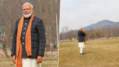 PM Modi's Jammu and Kashmir Visit: Prime Minister Narendra Modi Relishes Serene View of 'Majestic' Shankaracharya Hill in Srinagar, Shares Pictures