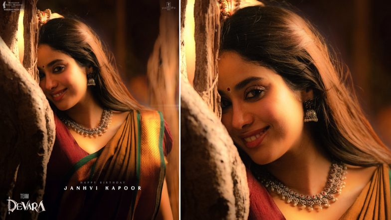 Devara: Janhvi Kapoor’s First Look From Her Telugu Film Starring NTR Jr and Saif Ali Khan Unveiled on Her Birthday (View Poster)