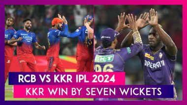 RCB vs KKR IPL 2024 Stat Highlights: Kolkata Knight Riders Register Emphatic Win Away From Home