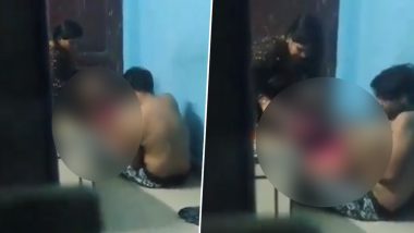 Madhya Pradesh Shocker: Couple Arrested in Bhopal After Video Showing Them Beating Elderly Woman With Wooden Scale Surfaces
