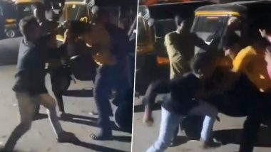 Mumbai Brawl Video: Autorickshaw Drivers Thrash Passenger Over Minor Dispute Outside Vidhyavihar Railway Station, Video Surfaces