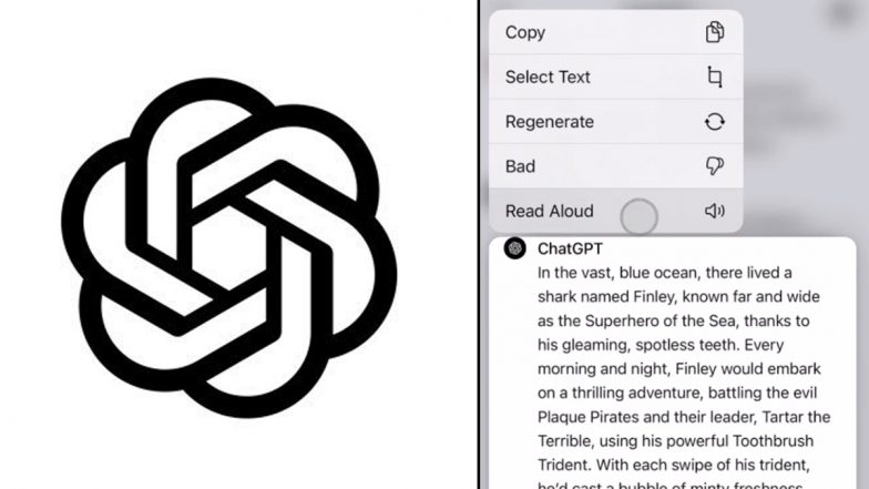ChatGPT Read Aloud: OpenAI Brings New ‘Read Aloud’ Feature to Its ChatGPT AI Chatbot To Help Users Listen to Responses It Creates