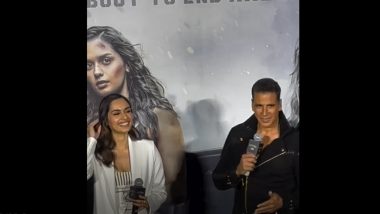Bade Miyan Chote Miyan Trailer Launch Event: Akshay Kumar Lauds Manushi Chillar’s Remarkable Action Sequences in the Film – Here’s What He Said! (Watch Video)