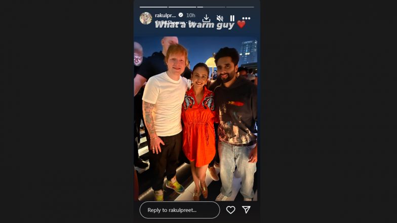 Rakul Preet Singh and Jackky Bhagnani Meet Ed Sheeran, Call Him ‘Warm Guy’ (View Pic)