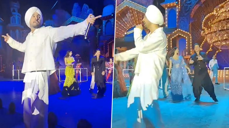 Shah Rukh Khan Grooves to ‘Lover’ With Diljit Dosanjh, Daughter Suhana Khan Joins Them at Anant Ambani-Radhika Merchant’s Pre-Wedding Bash (Wa tch Video)