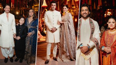 From Shah Rukh Khan-Gauri, Ranbir Kapoor-Alia Bhatt to MS Dhoni-Sakshi, Celebs Put Their Best Fashion Foot Forward at Anant-Radhika's Pre-Wedding Festivities (See Pics)