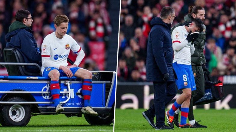 UCL 2023–24: Barcelona Midfielders Frenkie De Jong and Pedri Injured a Week Before UEFA Champions League Match Against Napoli