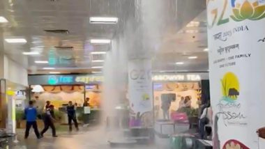 Guwahati Airport Roof Collapse Video: Portion of Roof Sealing Collapses at Lokapriya Gopinath Bordoloi International Airport After Severe Storm and Heavy Downpour