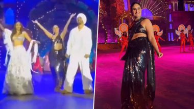 Good Newwz Stars Reunite! Kiara Advani, Diljit Dosanjh and Kareena Kapoor Khan Shake Leg at Anant Ambani and Radhika Merchant’s Pre-Wedding Event (Watch Video)