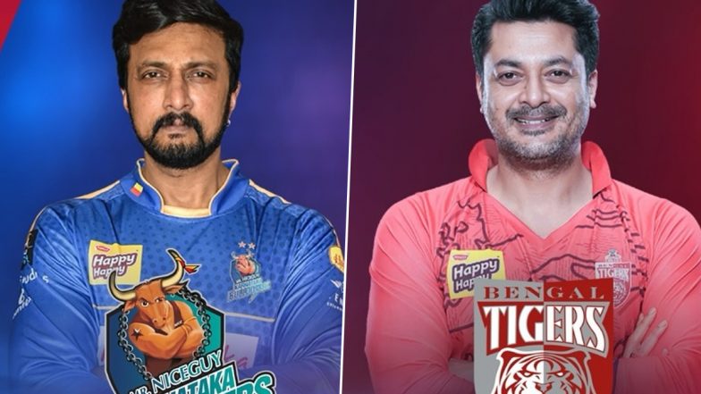 Karnataka Bulldozers Team Vs Bengal Tigers CCL 2024 Match Update: Kiccha Sudeepa's Team Clinches Victory by 30 Runs Against Jisshu Sengupta's Team in Celeb Cricket Tournament's Eighth Match! – See Score Summary Inside!