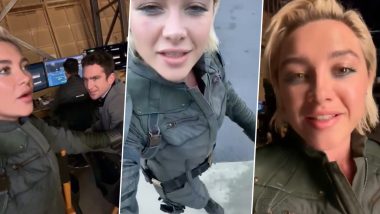 Thunderbolts: Florence Pugh Offers Behind-the-Scenes Look at Marvel Film Set, Unveils Yelena Belova's Combat Suit (Watch Video)