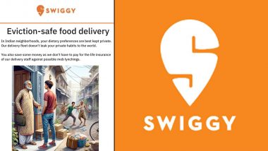Amid Zomato Row, 'Sarcastic' Ad of 'Eviction-Safe Food Delivery' Attributed to Swiggy Goes Viral, Food Delivery App Issues Clarification