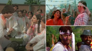Holi 2024: From Rang Barse, Balam Pichkari to Ang Se Ang Lagana – 10 Must-Have Bollywood Tracks to Celebrate the Vibrant Festival (Watch Videos)