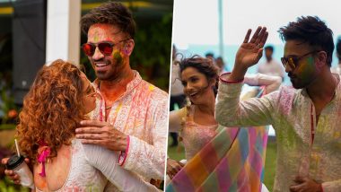 Ankita Lokhande and Vicky Jain Get Romantic Amid Holi Celebration As They Hold Each Other in Their Arms and Dance Together (View Pics)