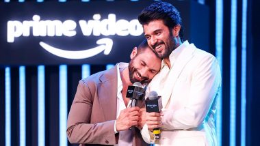 Shahid Kapoor Kisses Vijay Deverakonda at Prime Video Event and Latter Can't Stop Blushing! Check Out Their Bromantic Moment (Watch Video)