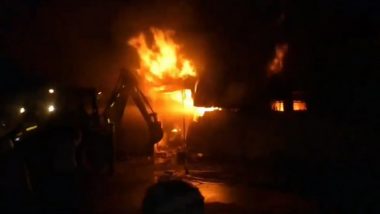 Madhya Pradesh Fire: Blaze Erupts in Ink Factory in Indore, None Injured (Watch Video)