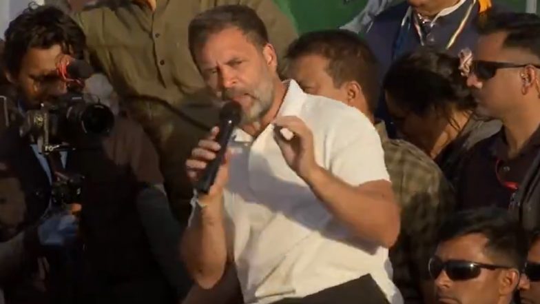 ‘Caste Census is X-ray for India’: Congress leader Rahul Gandhi Addresses Bharat Jodo Nyay Yatra in Madhya Pradesh’s Ratlam (Watch Video)