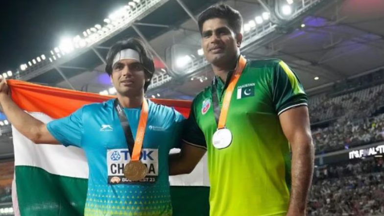 Neeraj Chopra Guides Pakistan's Arshad Nadeem on How to Acquire a New Javelin Ahead of Paris Olympics 2024