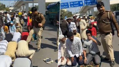 Policeman Kicks Muslim Men Offering Namaz on Road: Delhi Police Condemns Inderlok Viral Video Incident, Urges People to Maintain Harmony