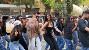 Ruslaan: Aayush Sharma and Sushrii Mishraa Groove to Their Song ‘Taade’ With Fans in Mumbai (Watch Video)