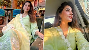 Hina Khan Flaunts Her Natural Glow in Pista Lime Outfit As She Shares Her Definition of ‘Good Day’ (View Pics)