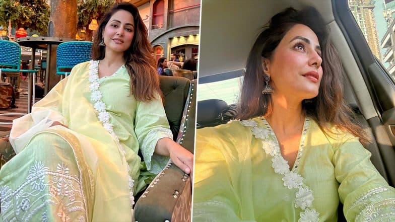 Hina Khan Flaunts Her Natural Glow in Pista Lime Outfit As She Shares Her Definition of ‘Good Day’ (View Pics)