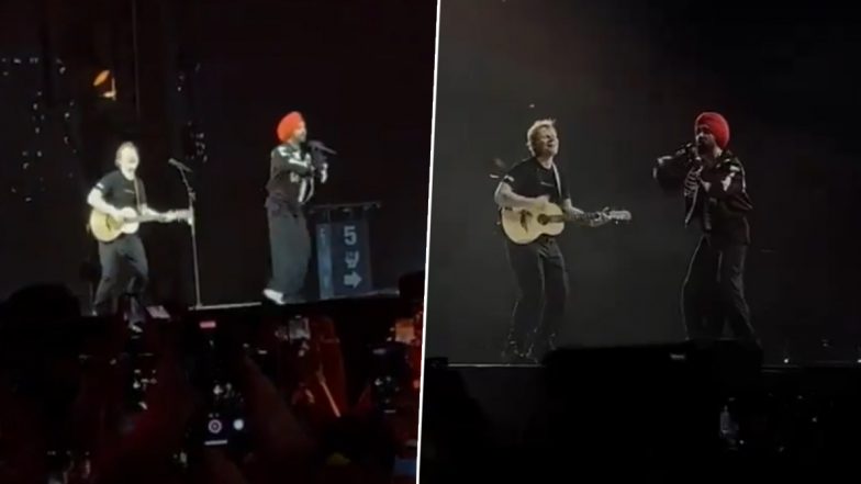 Ed Sheeran and Diljit Dosanjh Set the Stage Ablaze As They Perform on ‘Lover’ at Singer’s Mumbai Concert (Watch Video)