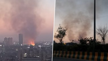 Noida Fire: Major Blaze Erupts At Sector 32, Videos and Photos Show Raging Flame and Smoke