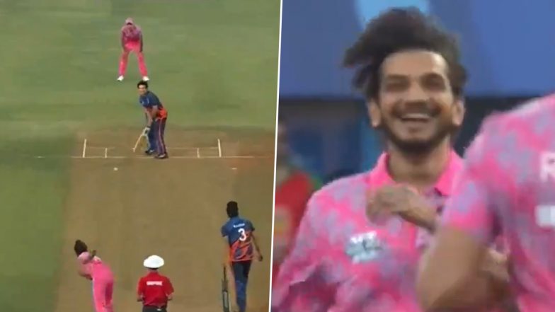 ISPL T10 2024: Sachin Tendulkar Dismissed by Big Boss 17 Winner Munawar Faruqui in Masters XI vs Khiladi XI Celebrity Match (Watch Video)