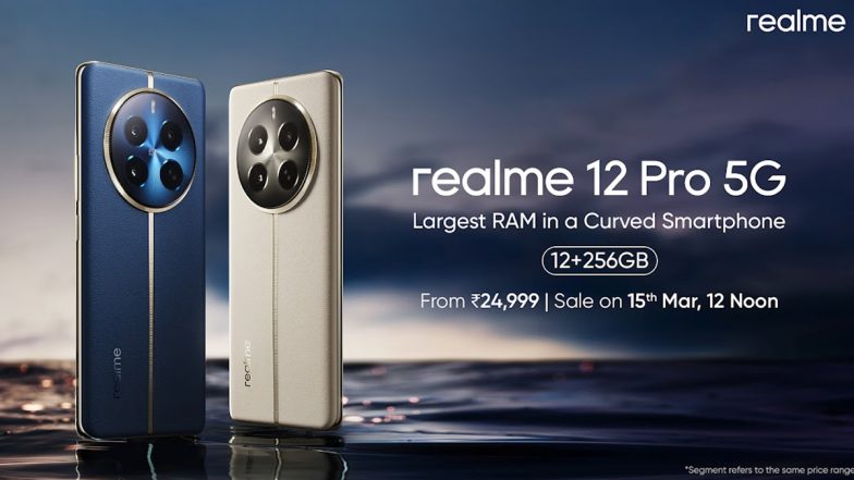 Realme 12 Pro 5G New 12GB RAM Variant Launched in India, To Go on Sale on March 15; Check Price and Other Details