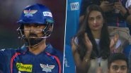 IPL 2024: Athiya Shetty Proudly Cheers On Husband KL Rahul&rsquo;s Half-Century During Rajasthan Royals vs Lucknow Super Giants Match; Check Out Her Reaction Here!