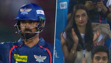 IPL 2024: Athiya Shetty Proudly Cheers On Husband KL Rahul’s Half-Century During Rajasthan Royals vs Lucknow Super Giants Match; Check Out Her Reaction Here!