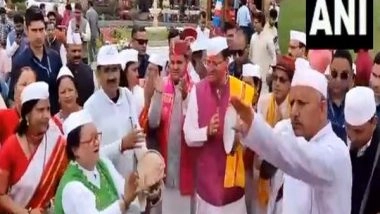 India News | Uttarakhand: CM Dhami Celebrates Holi with People at His Residence in Dehradun