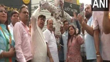 India News | Delhi: BJP Holds Protest Against AAP Chief Arvind Kejriwal in Chandni Chowk