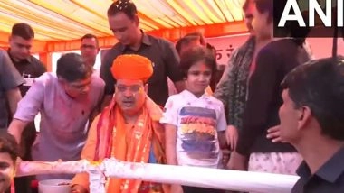 India News | Rajasthan CM Bhajan Lal Celebrates Holi at CM Residence in Jaipur, Extends Wishes